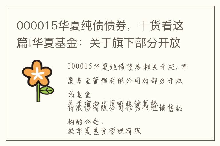 000015华夏纯债债券，干货看这篇!华夏基金：关于旗下部分开放式基金新增中国邮政储蓄银行股份有限公司为代销机构的公告