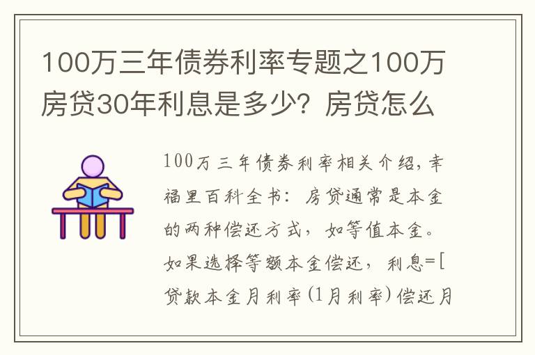 100万三年债券利率专题之100万房贷30年利息是多少?房贷怎么还最省钱?