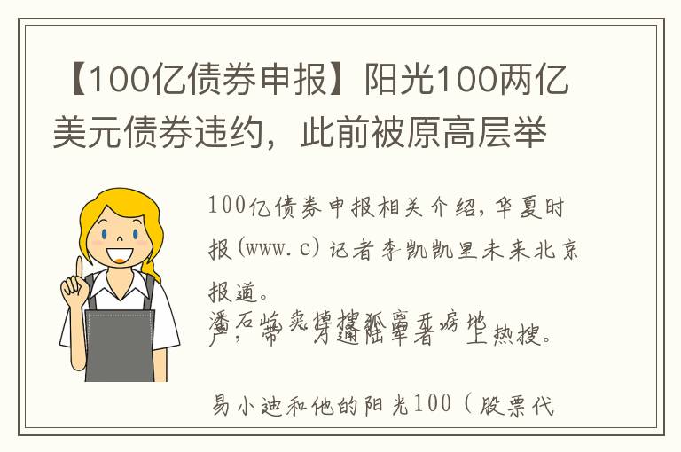 【100亿债券申报】阳光100两亿美元债券违约，此前被原高层举报19.8亿元贷款不合规「企业观察」