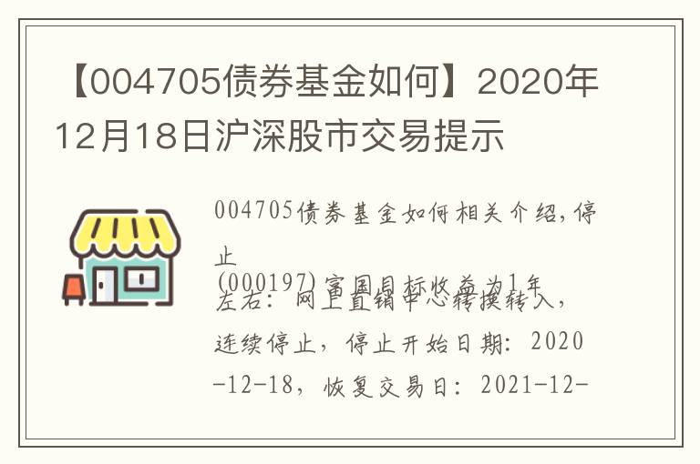 【004705债券基金如何】2020年12月18日沪深股市交易提示