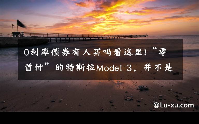0利率债券有人买吗看这里!“零首付”的特斯拉Model 3,并不是想买就能买