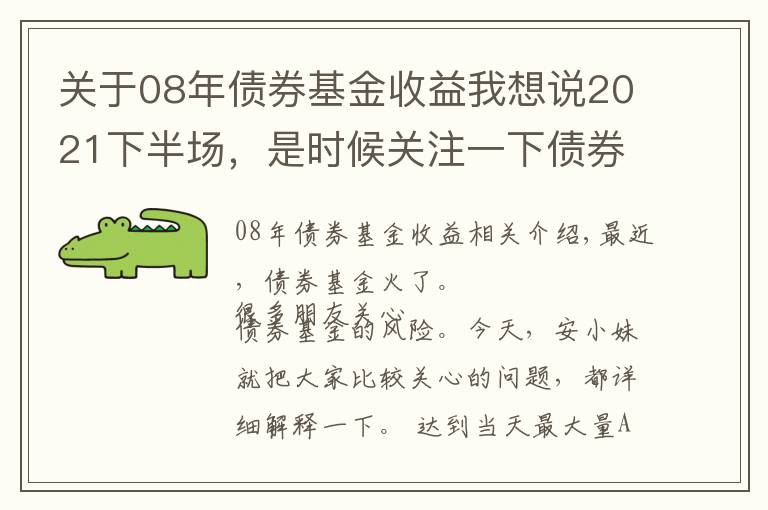 关于08年债券基金收益我想说2021下半场,是时候关注一下债券基金了