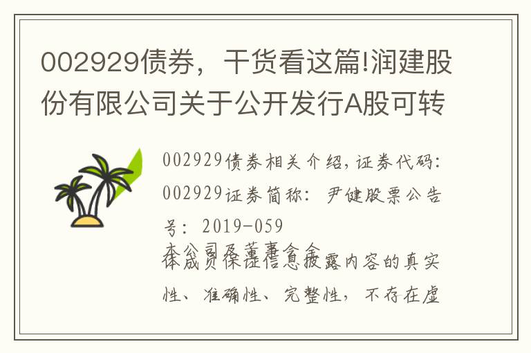 002929债券，干货看这篇!润建股份有限公司关于公开发行A股可转换公司债券摊薄即期回报的风险提示与填补措施及相关主体承诺的公告