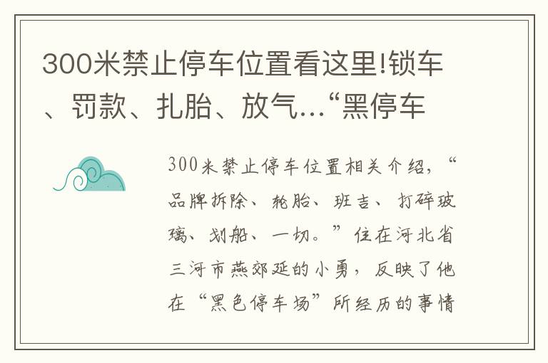 300米禁止停车位置看这里!锁车、罚款、扎胎、放气…“黑停车场”没人管得了