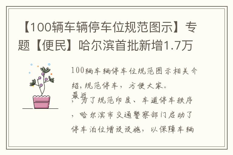 【100辆车辆停车位规范图示】专题【便民】哈尔滨首批新增1.7万个免费车位公示！
