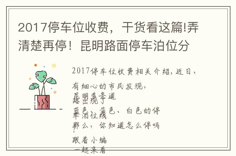 2017停车位收费,干货看这篇!弄清楚再停!昆明路面停车泊位分三色,按半小时计费