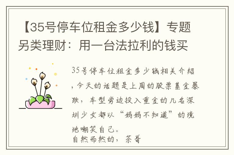 【35号停车位租金多少钱】专题另类理财:用一台法拉利的钱买30个车位,20年后能成富翁吗?