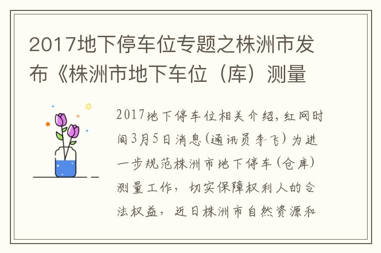 2017地下停车位专题之株洲市发布《株洲市地下车位（库）测量实施细则》