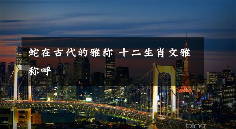 蛇在古代的雅称 十二生肖文雅称呼