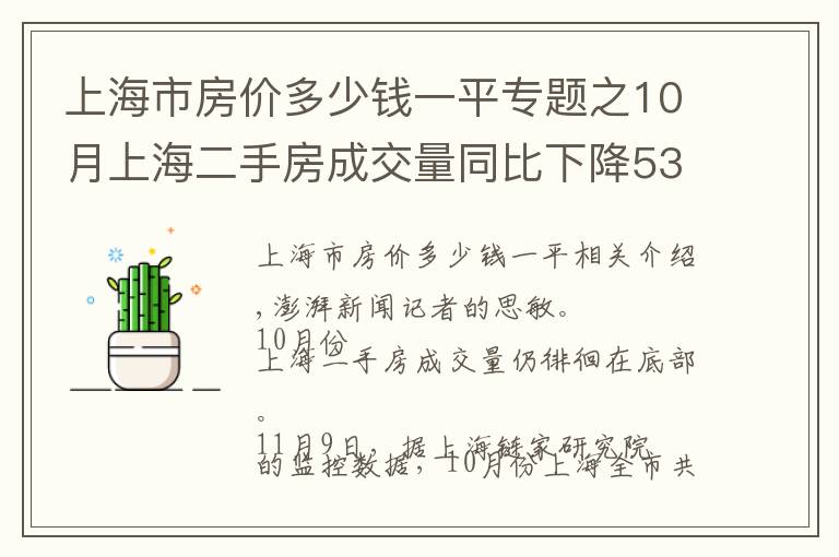 上海市房价多少钱一平专题之10月上海二手房成交量同比下降53%,均价同比降7%