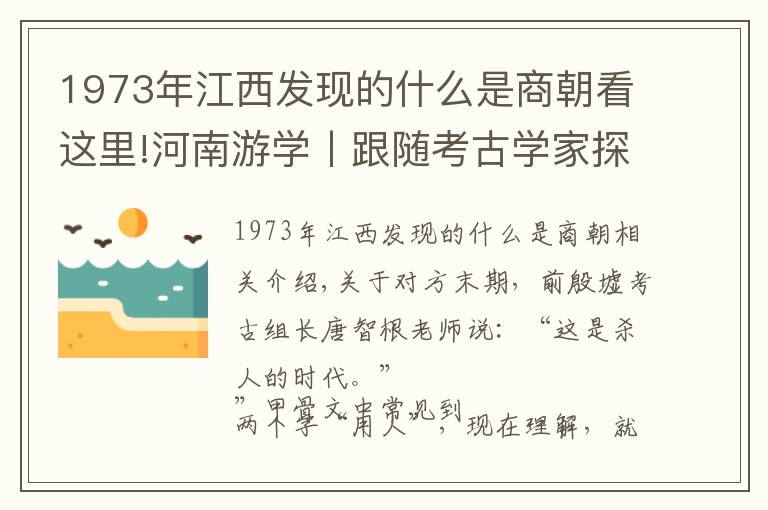 1973年江西发现的什么是商朝看这里!河南游学丨跟随考古学家探秘殷商（11.23—11.24）