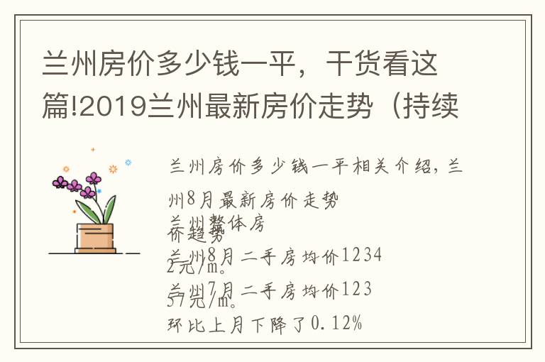 兰州房价多少钱一平,干货看这篇!2019兰州最新房价走势(持续更新)
