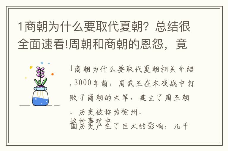 1商朝为什么要取代夏朝？总结很全面速看!周朝和商朝的恩怨，竟是中国几千年两大民族斗争、融合的缩影