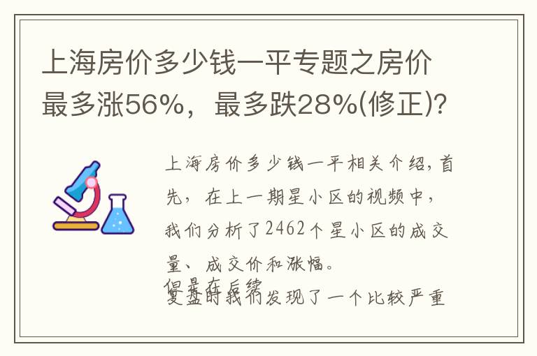 上海房价多少钱一平专题之房价最多涨56%,最多跌28%(修正)?上海年度房价大盘点