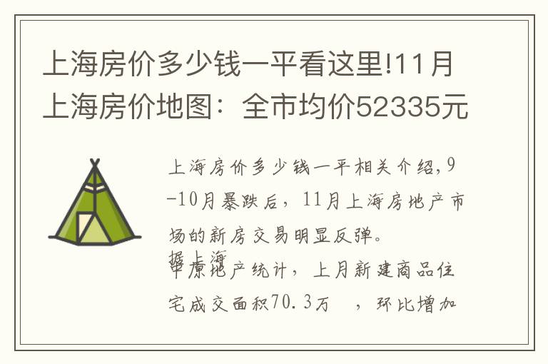 上海房价多少钱一平看这里!11月上海房价地图:全市均价52335元/㎡仅7个区出现上涨