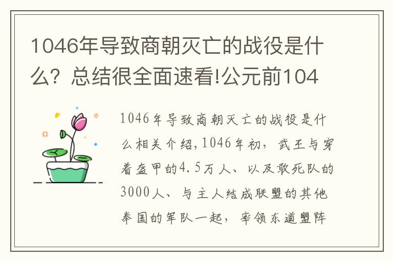 1046年导致商朝灭亡的战役是什么？总结很全面速看!公元前1046年 武王伐纣 牧野之战爆发