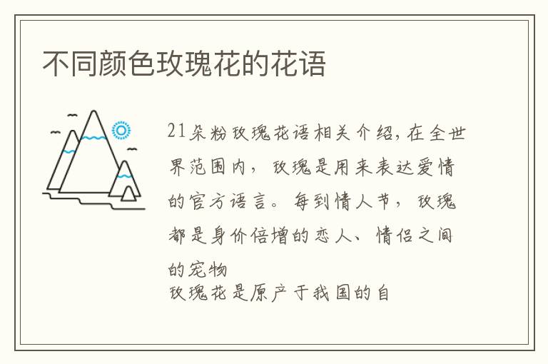 不同颜色玫瑰花的花语