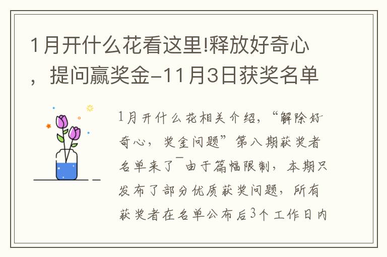 1月开什么花看这里!释放好奇心,提问赢奖金-11月3日获奖名单