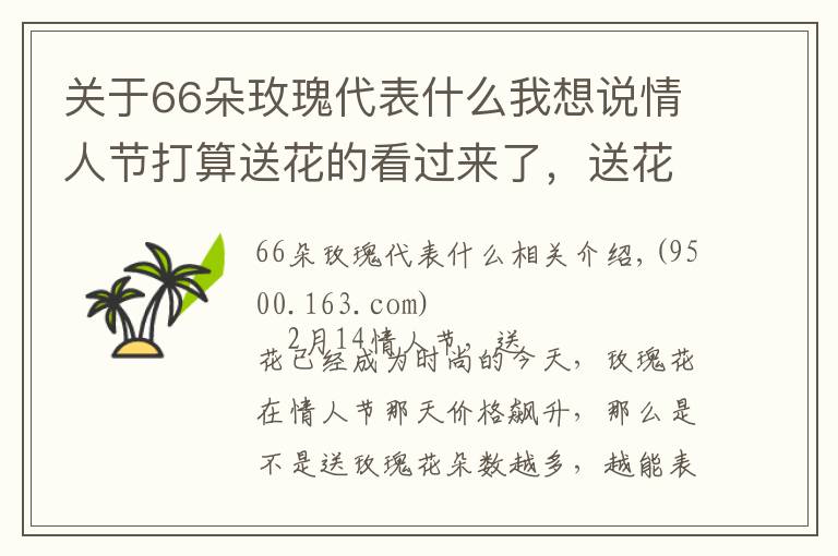 关于66朵玫瑰代表什么我想说情人节打算送花的看过来了,送花是有讲究的!有种花千万不能送
