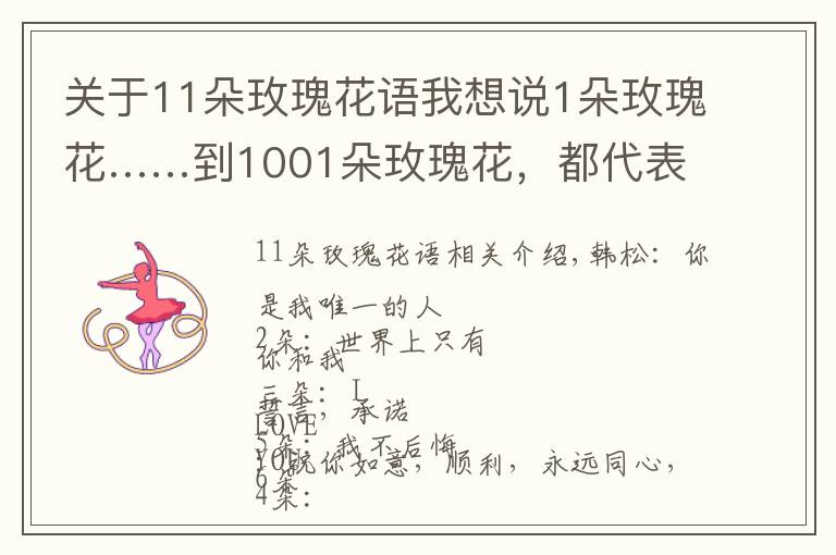 关于11朵玫瑰花语我想说1朵玫瑰花……到1001朵玫瑰花,都代表什么,你知道吗?