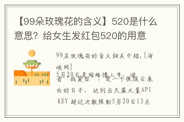 【99朵玫瑰花的含义】520是什么意思?给女生发红包520的用意 男生520表白方式攻略