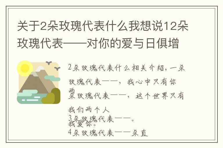 关于2朵玫瑰代表什么我想说12朵玫瑰代表——对你的爱与日俱增!
