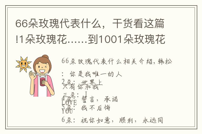 66朵玫瑰代表什么，干货看这篇!1朵玫瑰花……到1001朵玫瑰花，都代表什么，你知道吗？