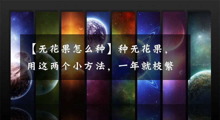 【无花果怎么种】种无花果，用这两个小方法，一年就枝繁叶茂，来年结果满枝