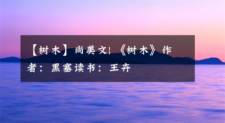 【树木】尚美文| 《树木》作者:黑塞读书:王卉