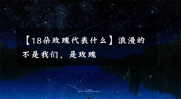 【18朵玫瑰代表什么】浪漫的不是我们，是玫瑰