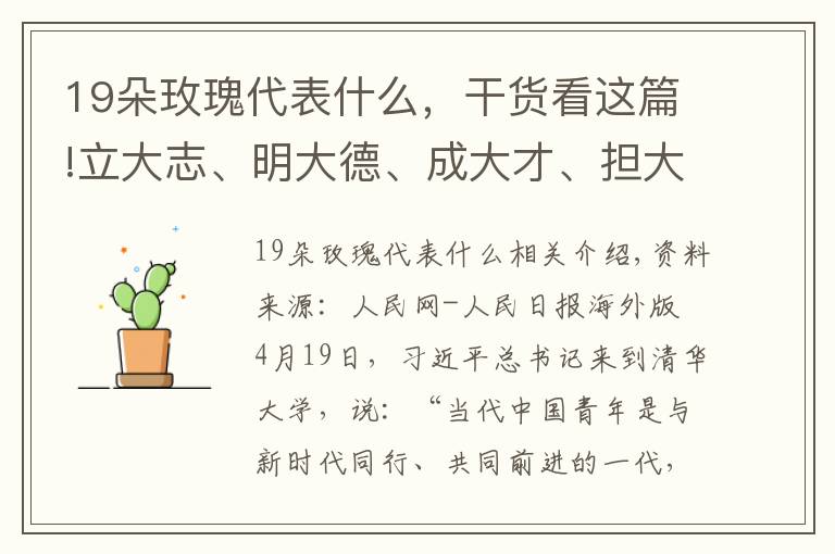 19朵玫瑰代表什么,干货看这篇!立大志、明大德、成大才、担大任