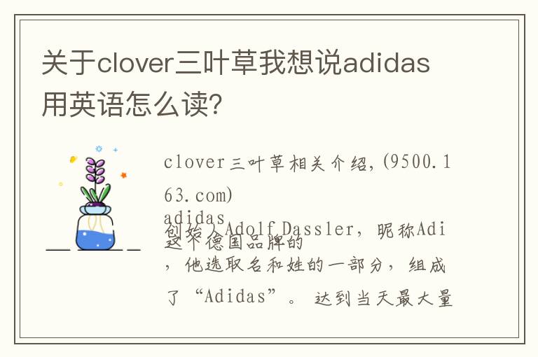 关于clover三叶草我想说adidas用英语怎么读?