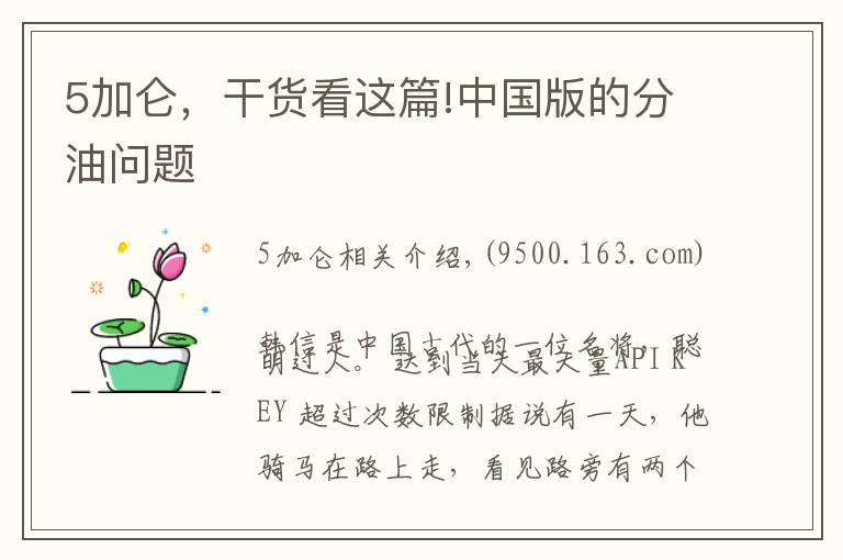 5加仑,干货看这篇!中国版的分油问题