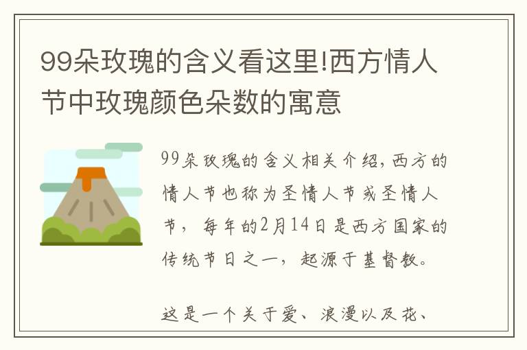 99朵玫瑰的含义看这里!西方情人节中玫瑰颜色朵数的寓意