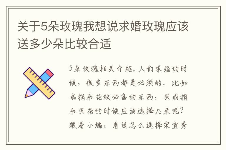 关于5朵玫瑰我想说求婚玫瑰应该送多少朵比较合适