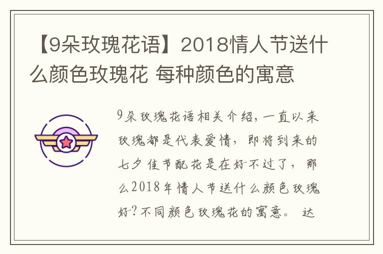 【9朵玫瑰花语】2018情人节送什么颜色玫瑰花 每种颜色的寓意