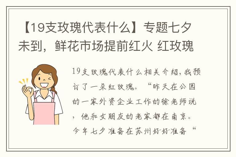 【19支玫瑰代表什么】专题七夕未到,鲜花市场提前红火 红玫瑰零售价预计每支10元