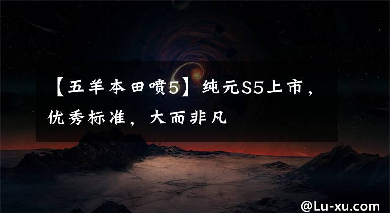 【五羊本田喷5】纯元S5上市，优秀标准，大而非凡