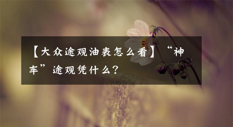 【大众途观油表怎么看】“神车”途观凭什么?