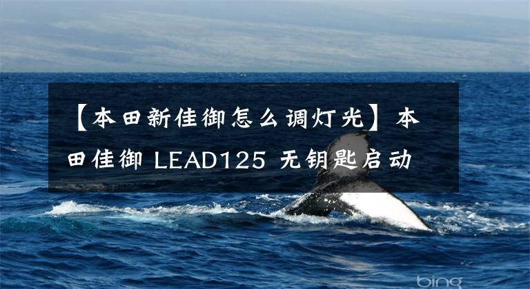 【本田新佳御怎么调灯光】本田佳御 LEAD125 无钥匙启动 自动启停
