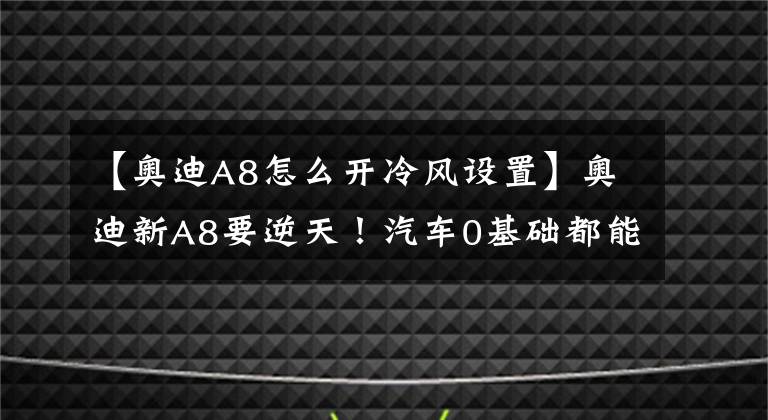 【奥迪A8怎么开冷风设置】奥迪新A8要逆天!汽车0基础都能开,后排有免费大保健