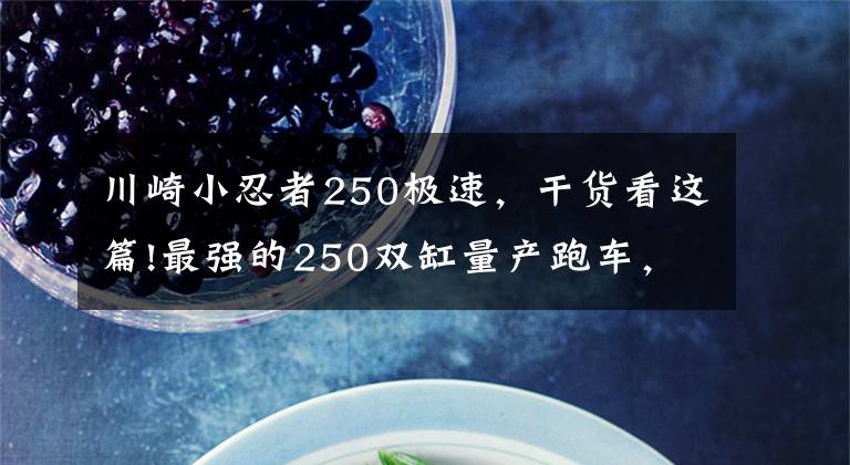 川崎小忍者250极速,干货看这篇!最强的250双缸量产跑车,38.7马力水冷,极速200km/h