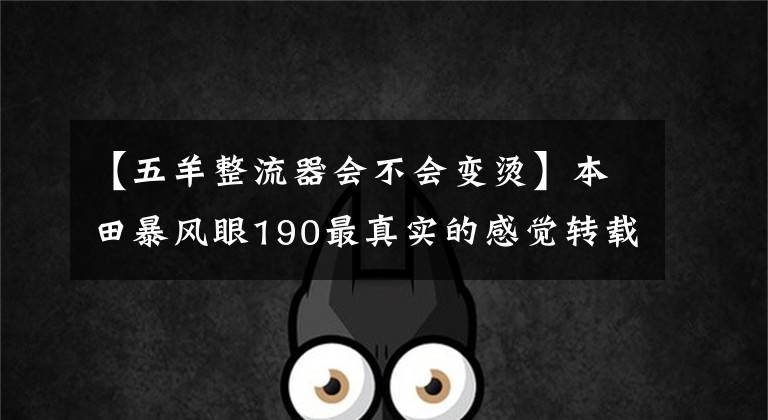 【五羊整流器会不会变烫】本田暴风眼190最真实的感觉转载论坛