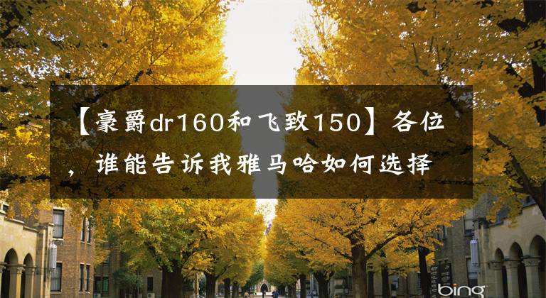 【豪爵dr160和飞致150】各位，谁能告诉我雅马哈如何选择150和豪作dr160？