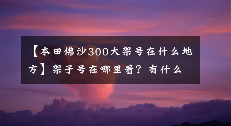 【本田佛沙300大架号在什么地方】架子号在哪里看？有什么用？