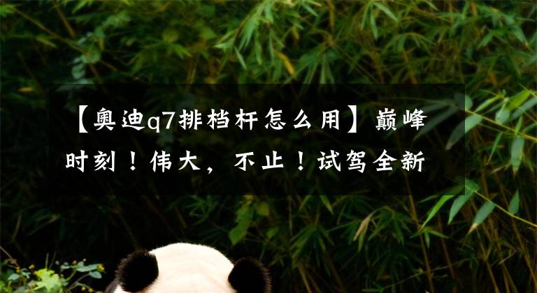 【奥迪q7排档杆怎么用】巅峰时刻!伟大,不止!试驾全新奥迪Q7