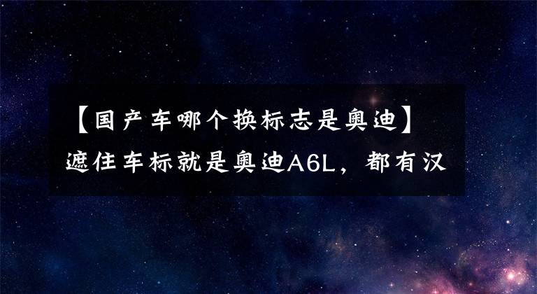 【国产车哪个换标志是奥迪】遮住车标就是奥迪A6L，都有汉了为何还上市比亚迪e9？