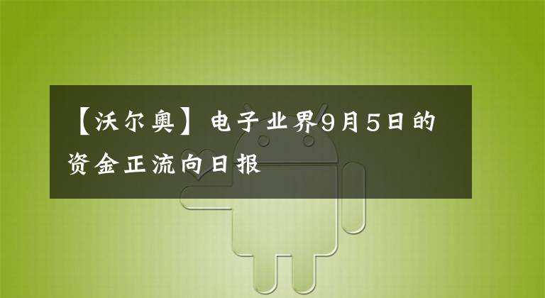 【沃尔奥】电子业界9月5日的资金正流向日报