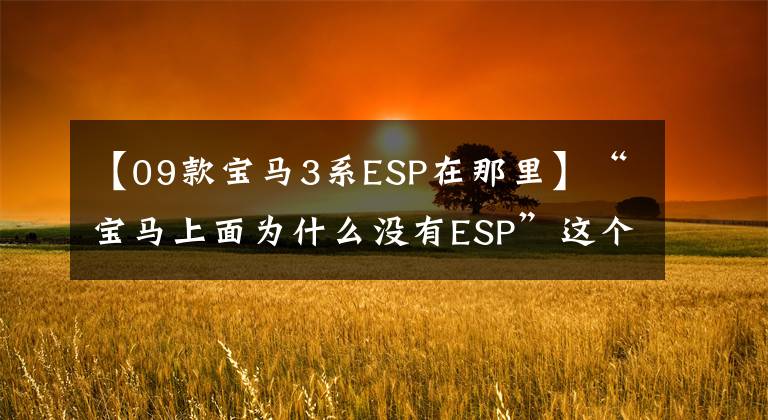 【09款宝马3系ESP在那里】“宝马上面为什么没有ESP”这个问题让我一整天都汗流浃背!