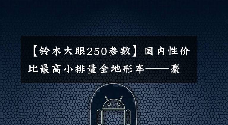 【铃木大眼250参数】国内性价比最高小排量全地形车——豪爵铃木DL250评测